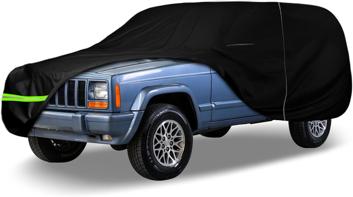 Waterproof Car Cover Compatible with 1983-2001 Jeep Cherokee XJ Accessories, 210T All Weather Car Covers with Inner Cotton for Dust Snow Rain Hail Protection