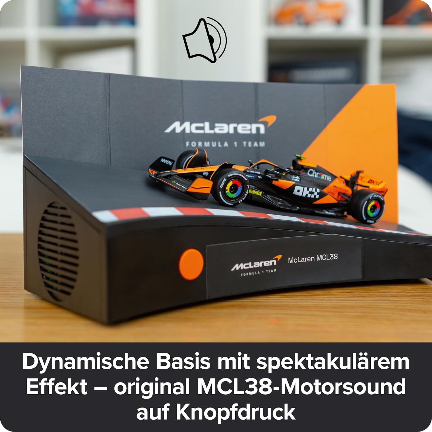 FRANZIS 67391 McLaren Racing Advent Calendar 2025 Model Kit in Scale 1:43 Includes Sound Module and 52 Page Accompaniment Book