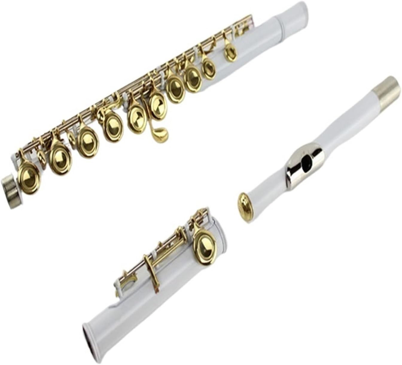 Wind Instrument Colored Flute 16 Closed Hole C White Copper B Tail E Key White