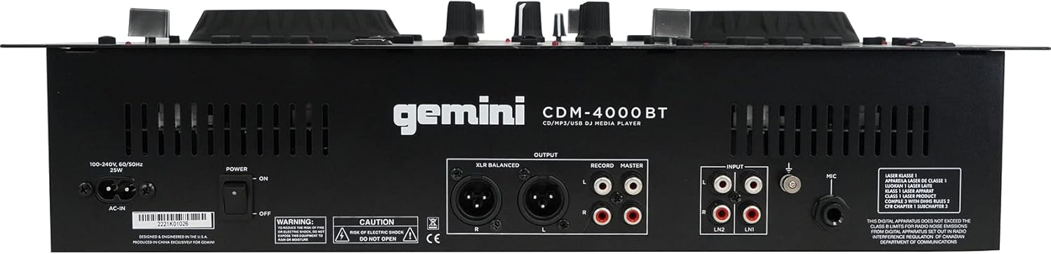 Audiosavings Bundle:(1) Gemini CDM-4000BT Dual DJ CD/USB Media Player with Bluetooth + Mixer Bundle with (1) Rockville Rock Anywhere Waterproof Portable Bluetooth Speaker+TWS Stereo Linking (Items 2)