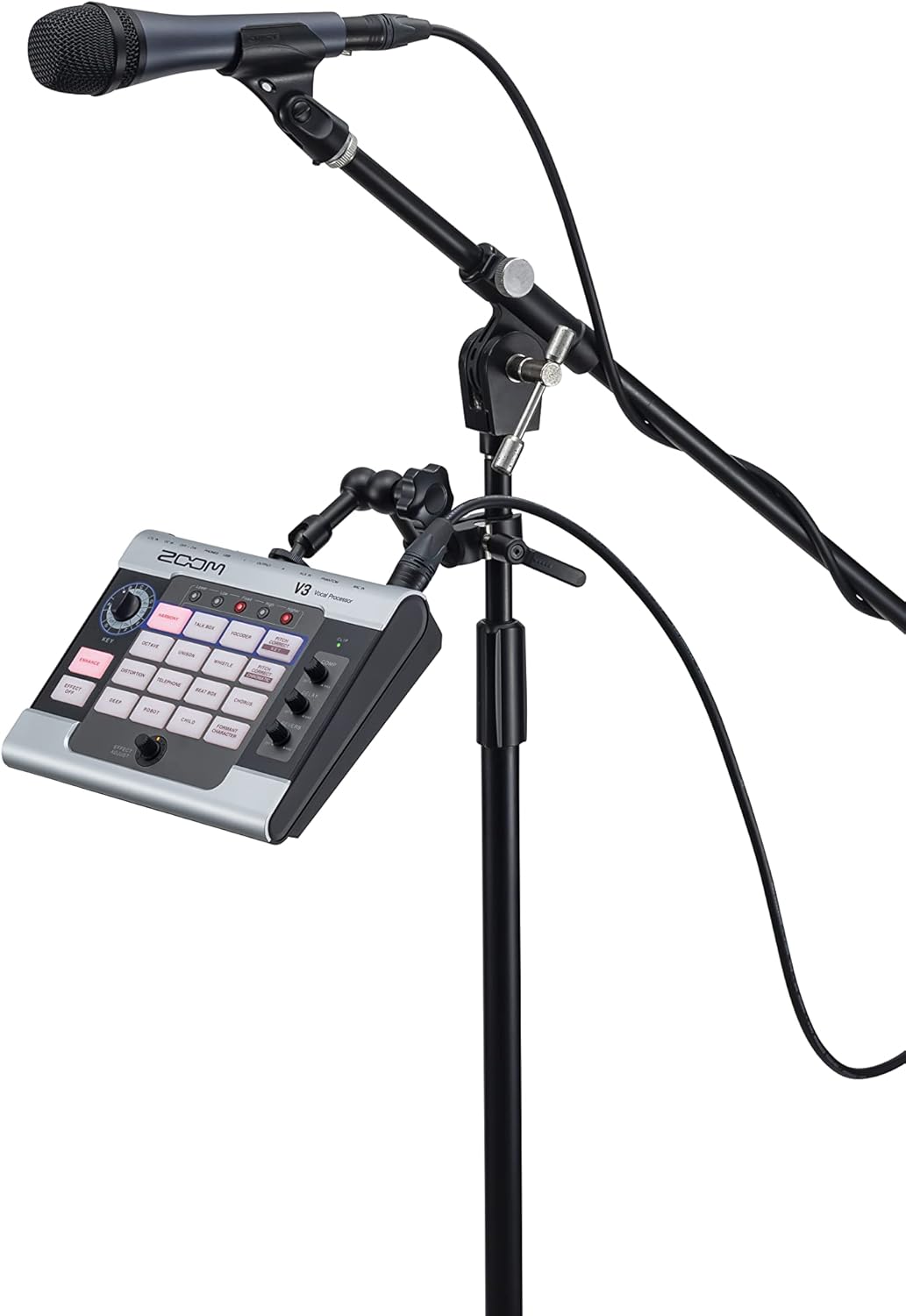 Zoom V3 Vocal Processor, Vocal Effects Pedal, 3-Part Harmony, Pitch Correction, 16 Studio Grade Effects, Battery Powered, for Streaming and Recording