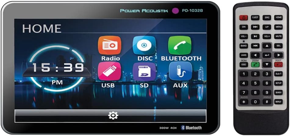 Power Acoustik PD-1032B 2-Din Source Unit with Bluetooth/Detachable 10 Inch LCD
