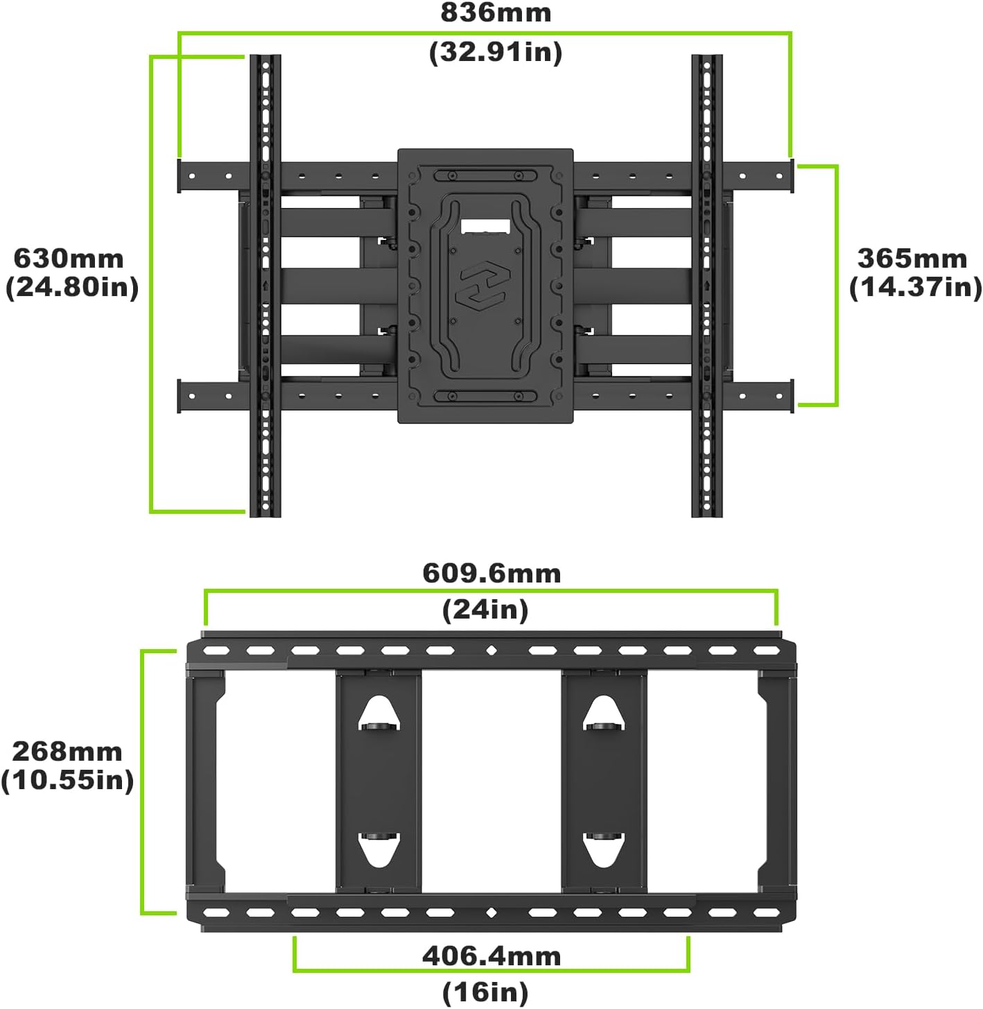 USX MOUNT Heavy Duty Full Motion TV Wall Mount for 60-100 Inch Large TVs, up to 220lbs, Swivel & Tilt, Preassembled TV Mount for 60