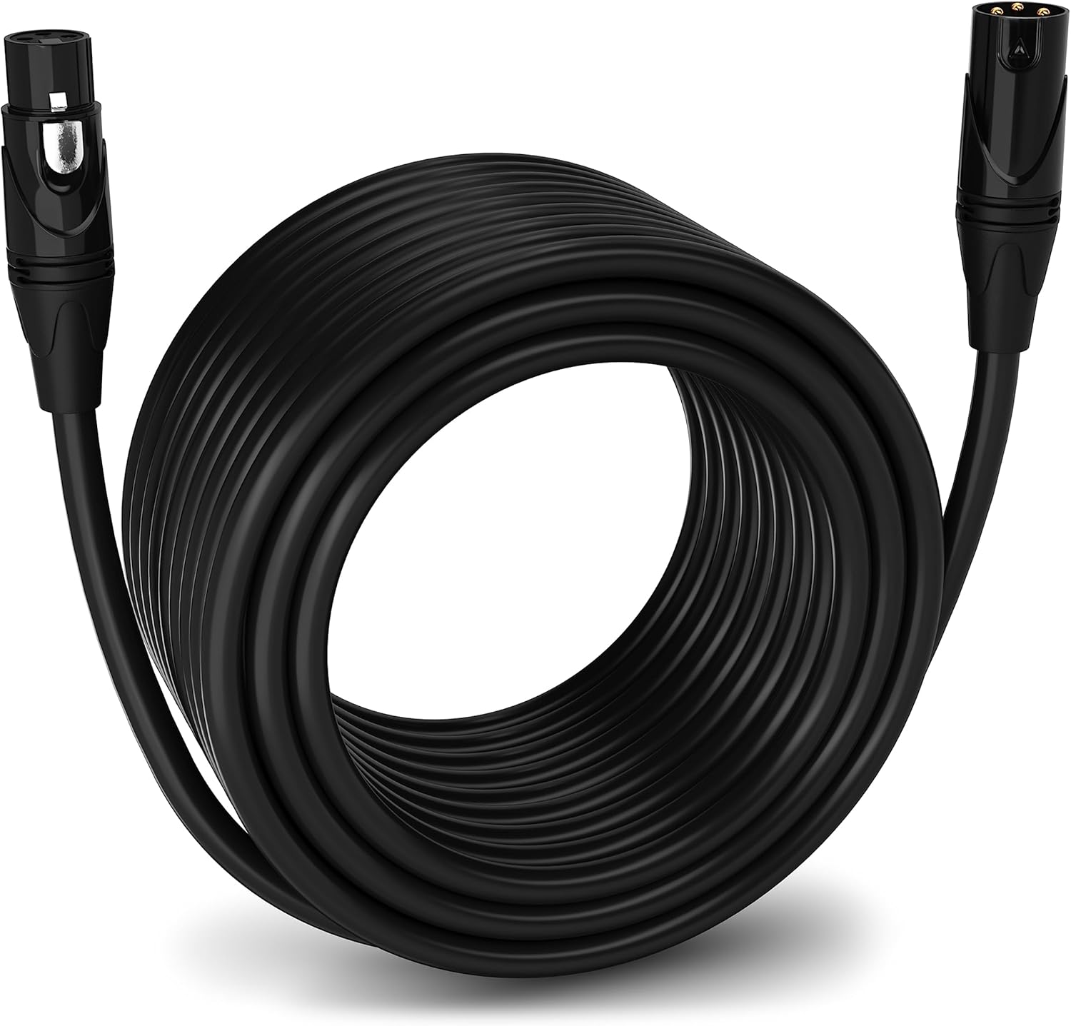 LyxPro Quad Series 100 ft XLR 4-Conductor Star Quad Balanced Microphone Cable for High End Quality and Sound Clarity, Extreme Low Noise, Black