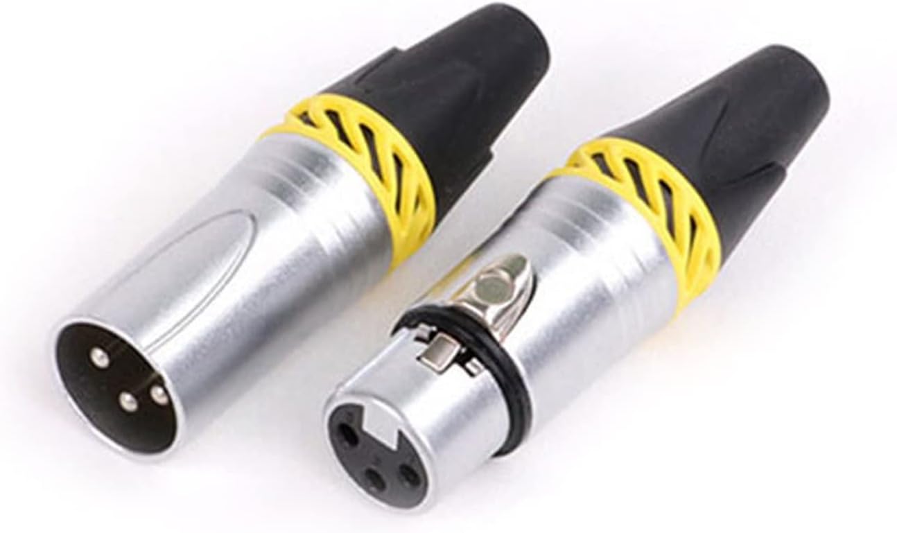 X L R Connector 3pin XLR Microphone M I C Male Plug Female Jack Adapter 6 Colors Available Cable Terminals Soldering 10Pcs (Color : 5xD1037-Black)