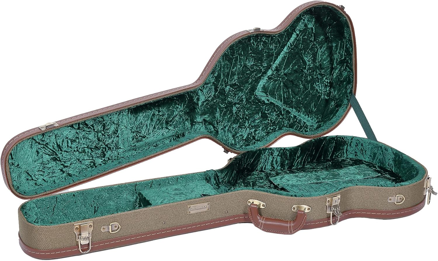 Crossrock Vintage style wood case for SG Electric Guitars with removable shoulder straps-Green(CRW700SGGN)