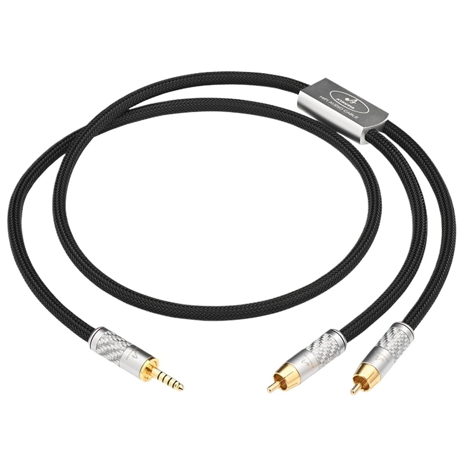 4.4mm to 2RCA Audio Cable for Amplifier Speaker Hi-end OCC Core 4.4mm Balanced to 2RCA Male Audio Adapter Cable(1m)