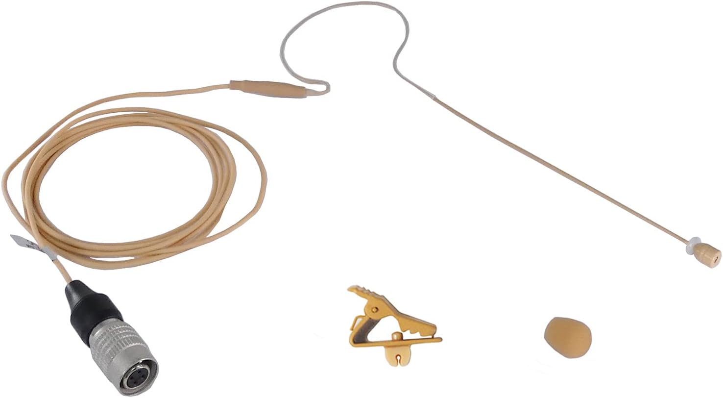 Av-jefe Vl630-h4p Tan Headset Microphone W/hiroshi 4 Pin for Audio Technica Wireless Microphone System