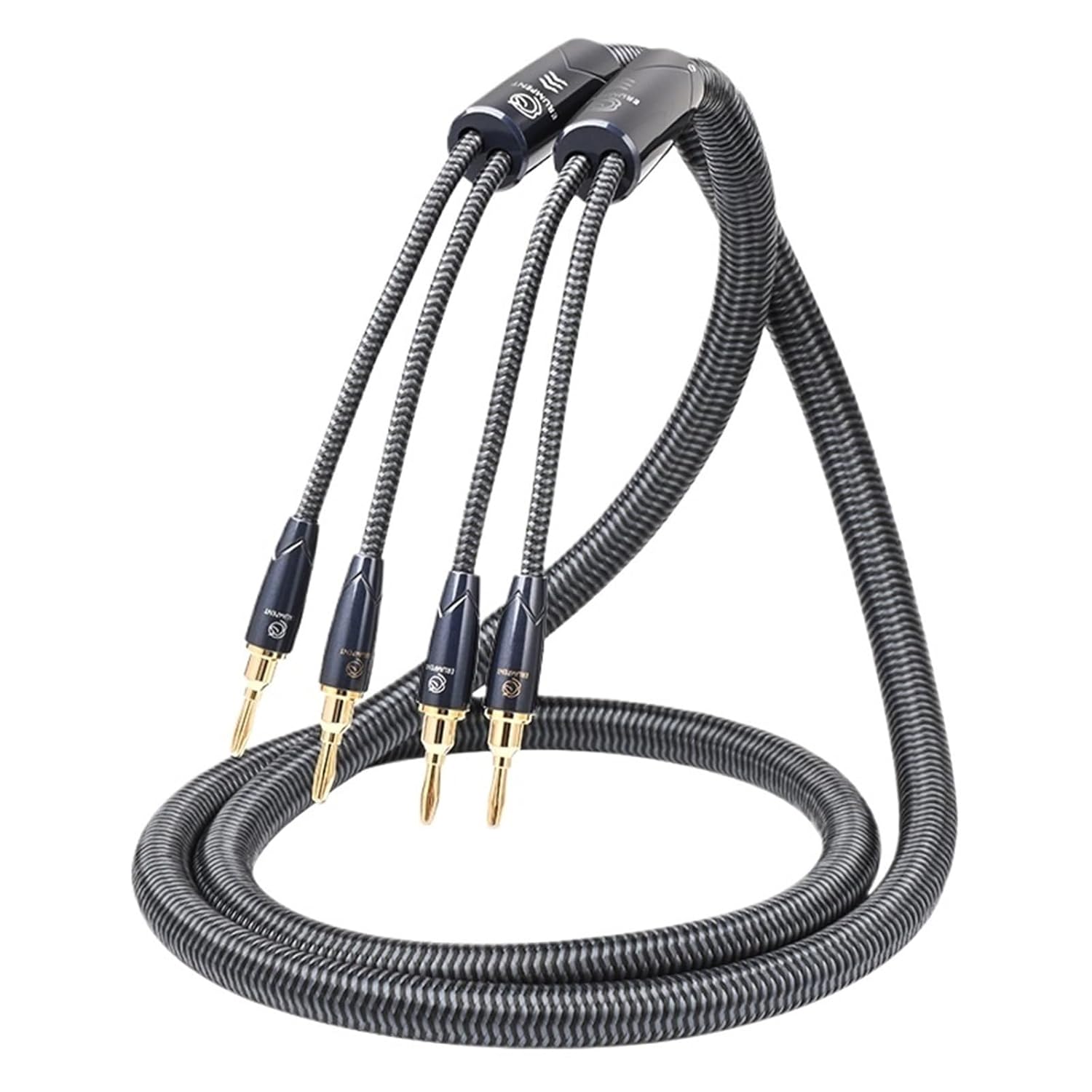 HiFi Speaker Cable for Amplifier Speaker Square OCC Convertible Banana Spade Gold Plated Plug Speaker Line(1.5m)