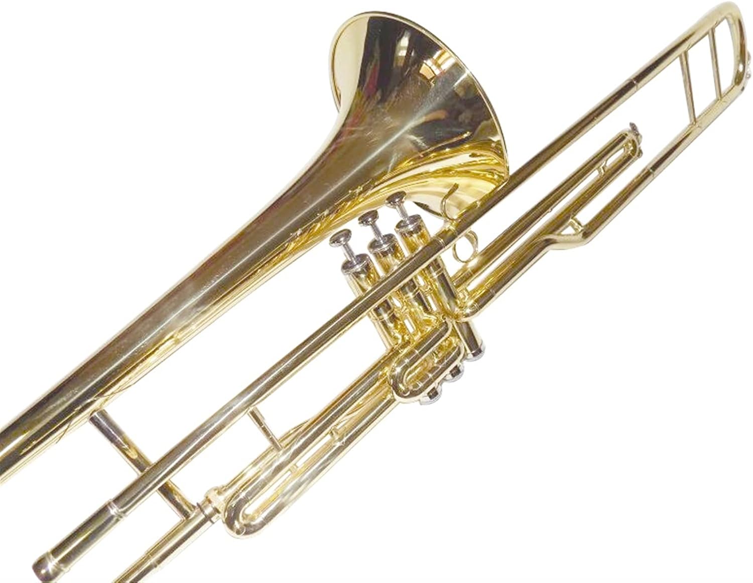 Standard Trombone Bb Piston Trombone Lacquer with Case Mouthpiece Yellow Brass Trombone Musical Instruments Valve Trombone