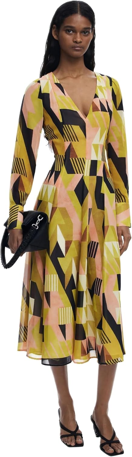 Desigual Women's Woman Woven Dress Long Sleeve