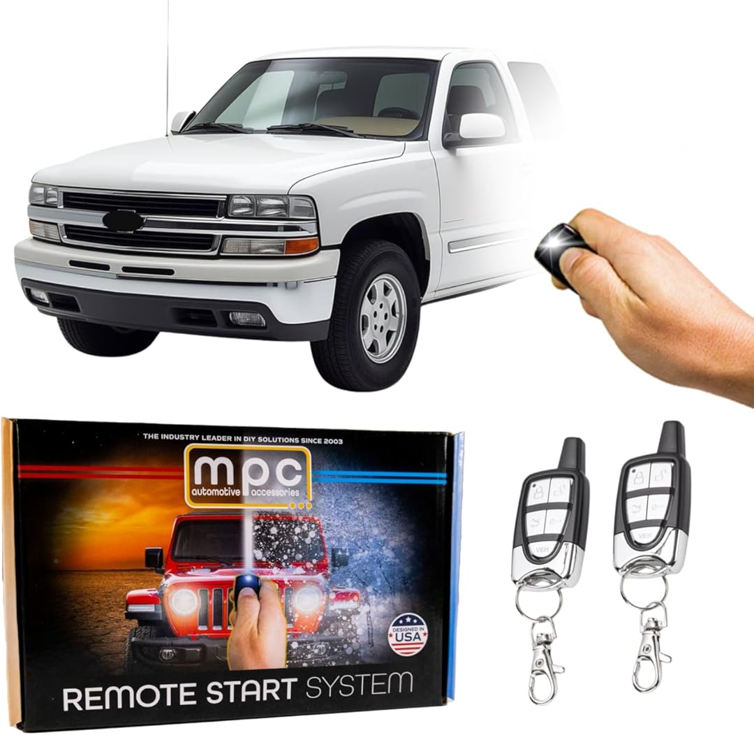 MPC 5-Button Remote Starter Compatible with 1999-2002 Chevrolet Silverado |Gas| |Key-to-Start| (2) 5-Button 1-Way Remotes - Up to 1,500' Range