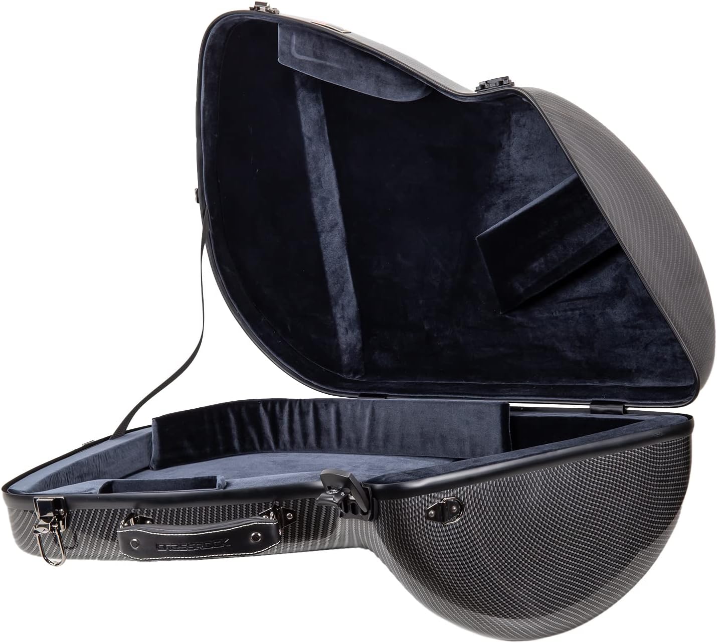 Crossrock Composite Carbon Fiber Hard-shell case for French Horn Bell Undetachable with TSA lock-Black(CRF3000FHUBK)