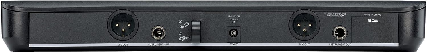 Shure BLX288/B58 Wireless Microphone System - 14-Hour Battery Life, 300 ft Range, UHF | Includes (2) BETA 58A Handheld Vocal Mics, Dual Channel Receiver | H11 Band (BLX288/B58-H11)