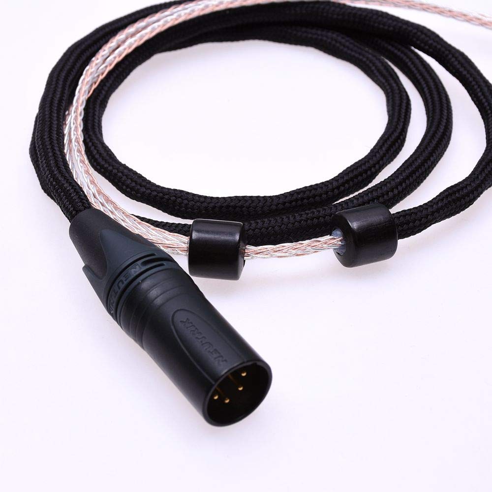 16 Cores 5N Silver Plated Hybrid Cable Compatible with for SENNHEISER HD800 (1.2M 16 Cores Hybrid, 4Pin XLR)