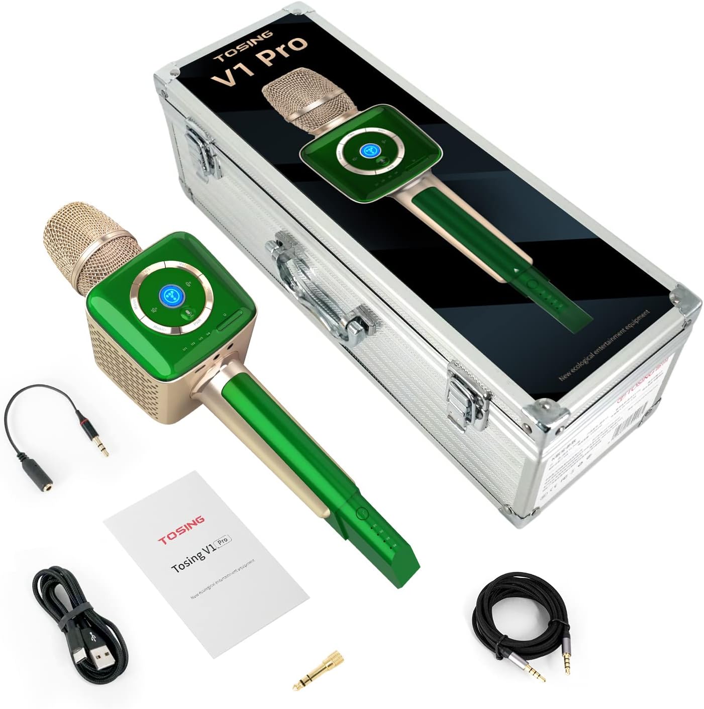 TOSING V1 Pro Karaoke Wireless Microphone for Adults Kids,20W Bluetooth PA Speaker UHF Receiver Portable Sing Karaoke Machine for Outdoor/Party/Car/Home/Church