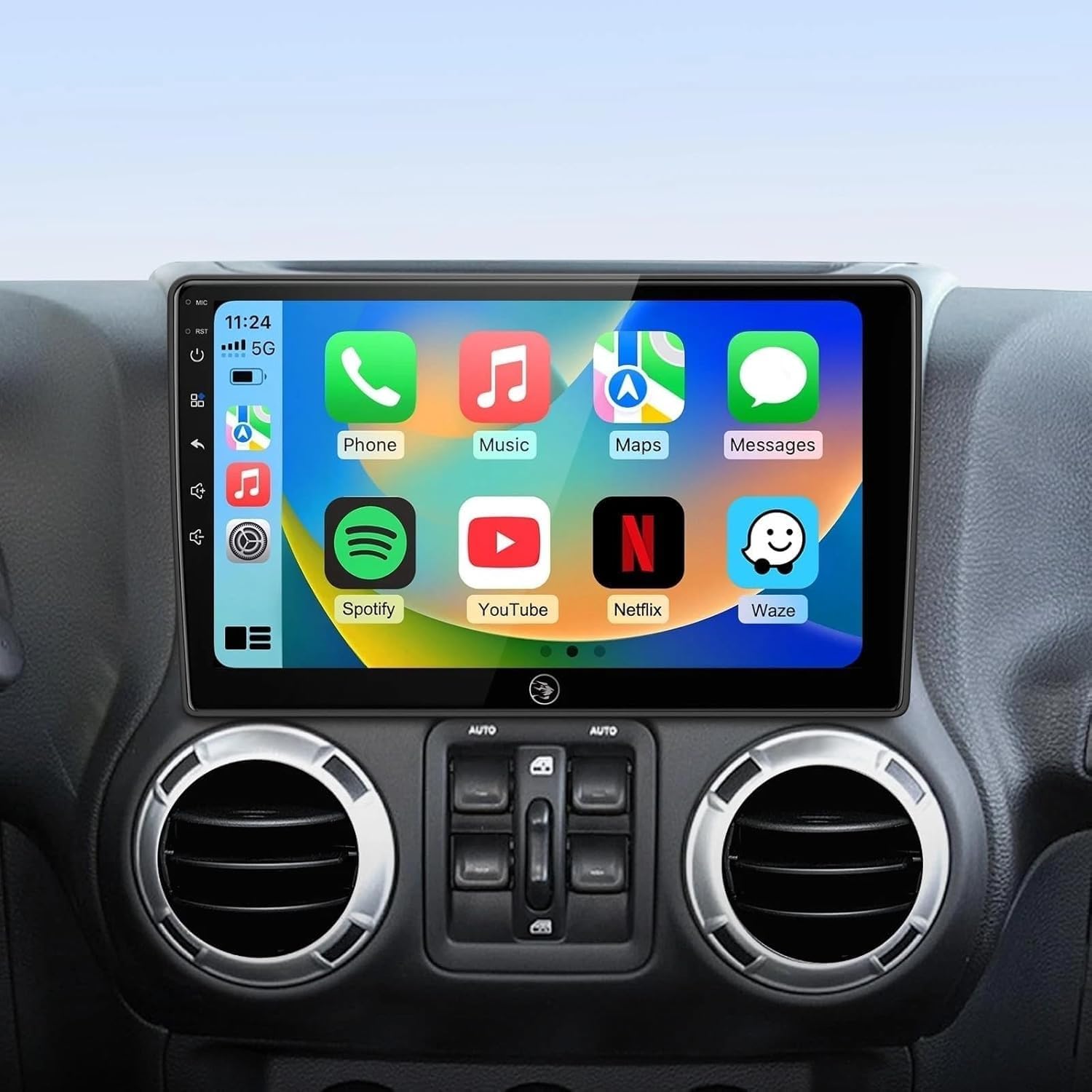 Double Din Car Stereo Radio Compatible for Jeep Wrangler 11-14 with CarPlay Android Auto, 10