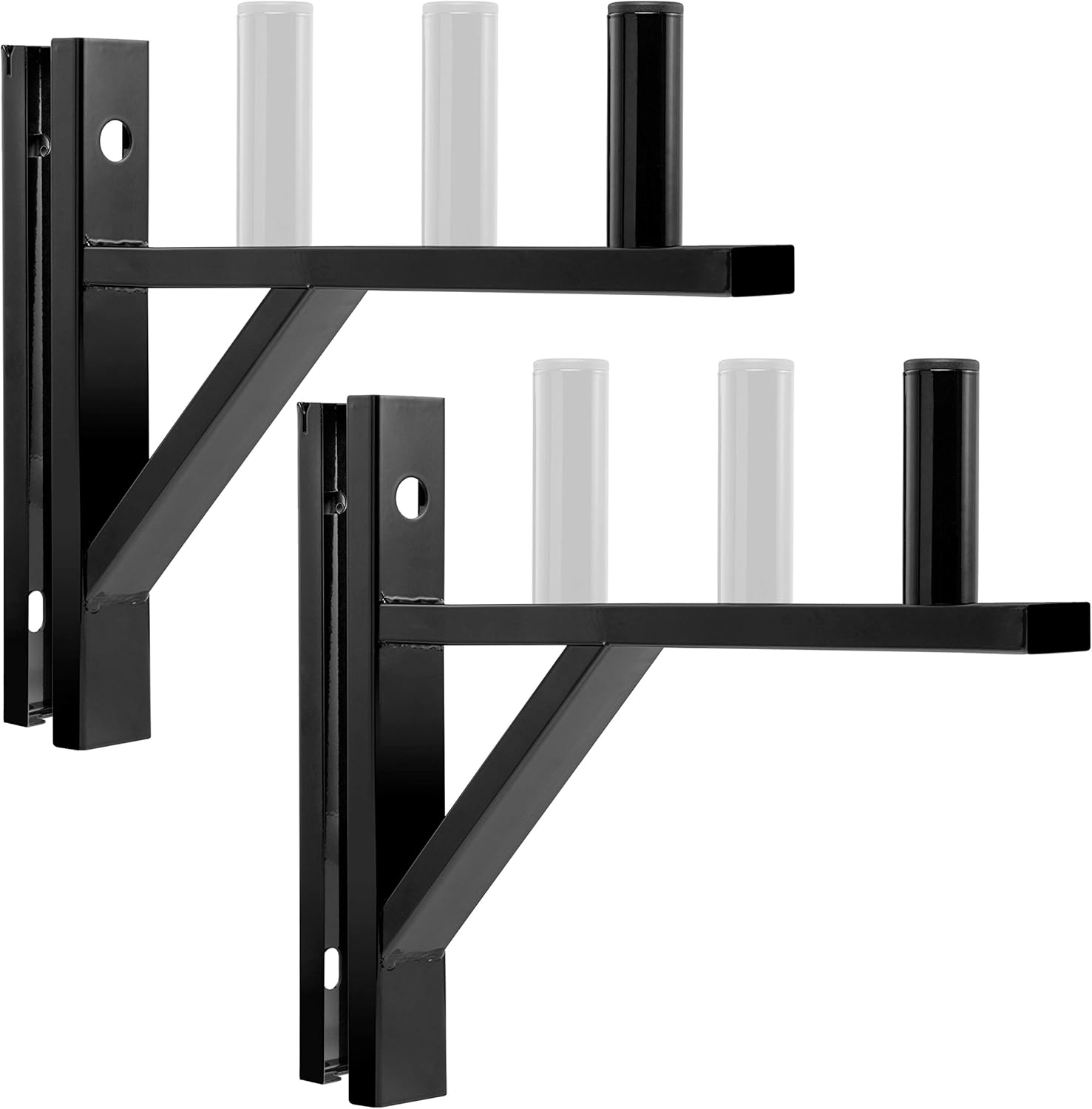 LyxPro Wall Mount Speaker Bracket for Professional Audio PA Speaker Holder Set of 2 Pair Heavy Duty Metal Supports 90 Lbs. Weight Capacity Interchangeable Posts Black - LYXWSB15B