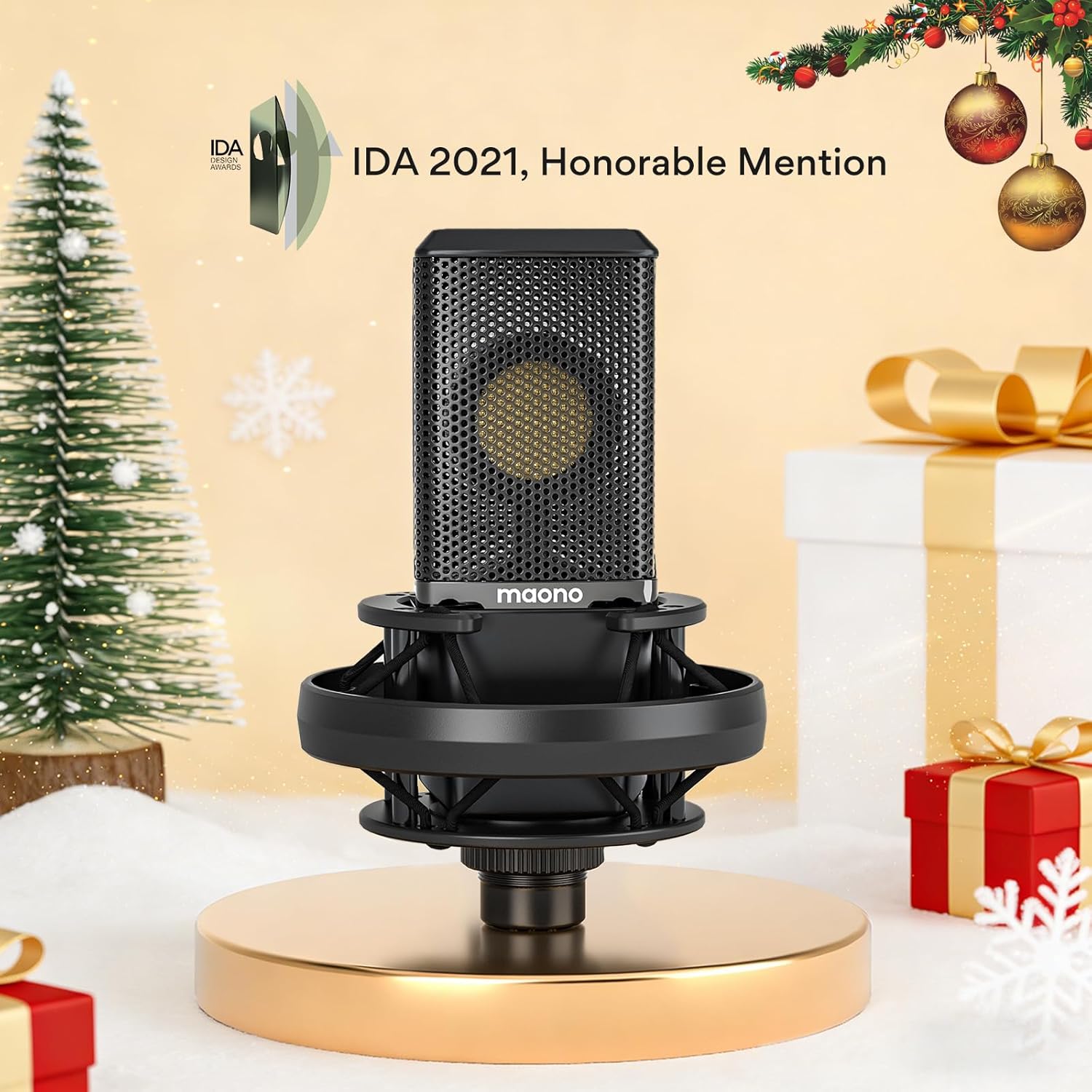 MAONO XLR Condenser Microphone with 34mm Large Diaphragm, Professional Cardioid Studio Mic for Podcasting, Recording, Streaming, Vocals, Voice Over, Music, ASMR(PM500)