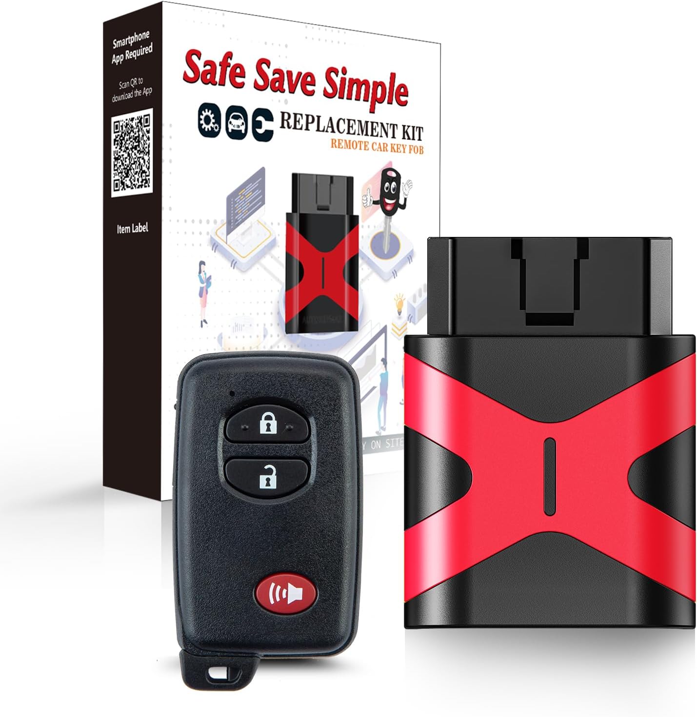 Programmable Keyfob, Replacement Car Keys Fob and DIY Programmer Kit for 2010-2015 Toyota Prius Venza 4Runner Smart Remote HYQ14ACX 271451-5290