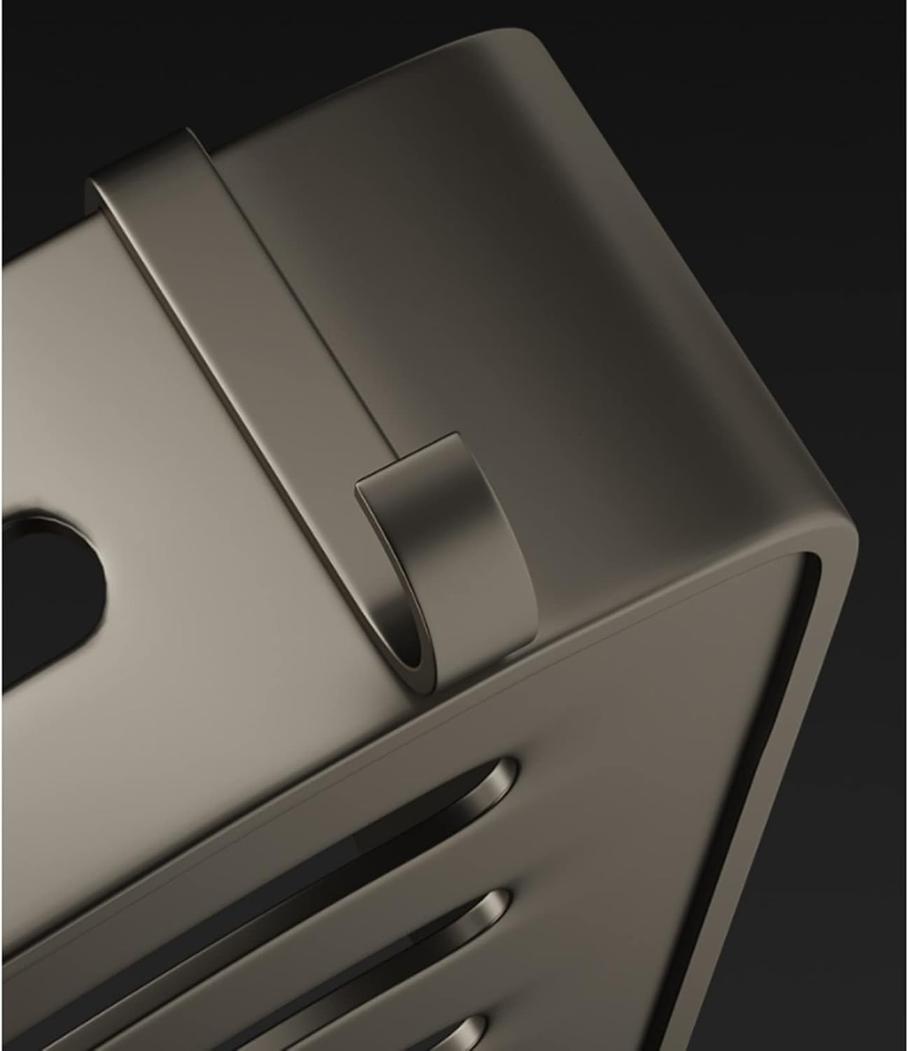 Bathroom Shelf Bathroom Shelf with Towel Bar Wall Mount Bathroom Shelves Metal Aluminum Wall Mounted Lavatory Shelves Organizer Modern Gray Finish Bathroom Wall Shelves (Size : L40cm)