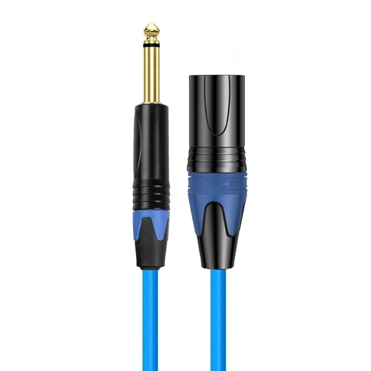 FENG GUO 1/4 Inch Male 6.35mm/6.5mm to XLR 3-Pin Microphone Mono 6.35mm to XLR Patch Cord for Amplifier Pro Audio(Blue,10m)