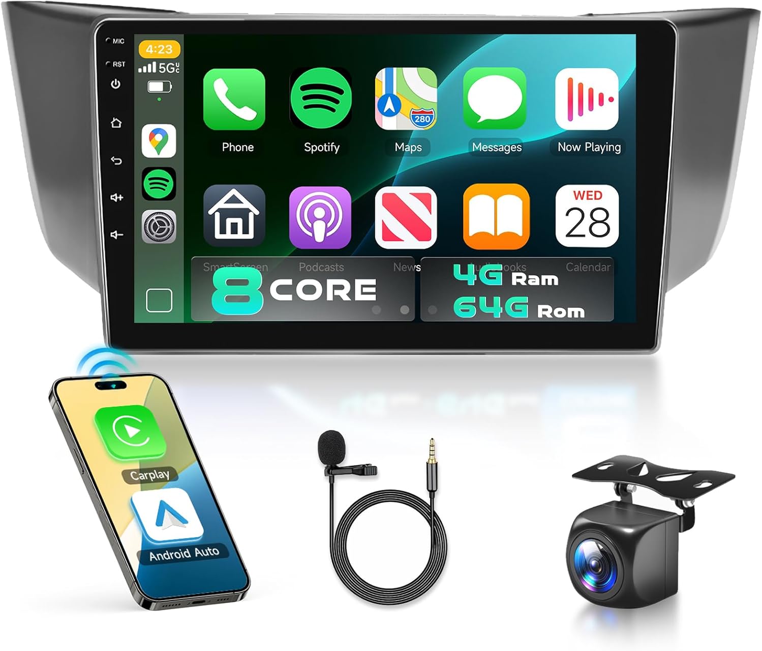 for Lexus RX300 RX350 RX330 RX400H 2004-2009 Car Stereo Radio with Snapdragon 8 Core 4GB+64GB 9