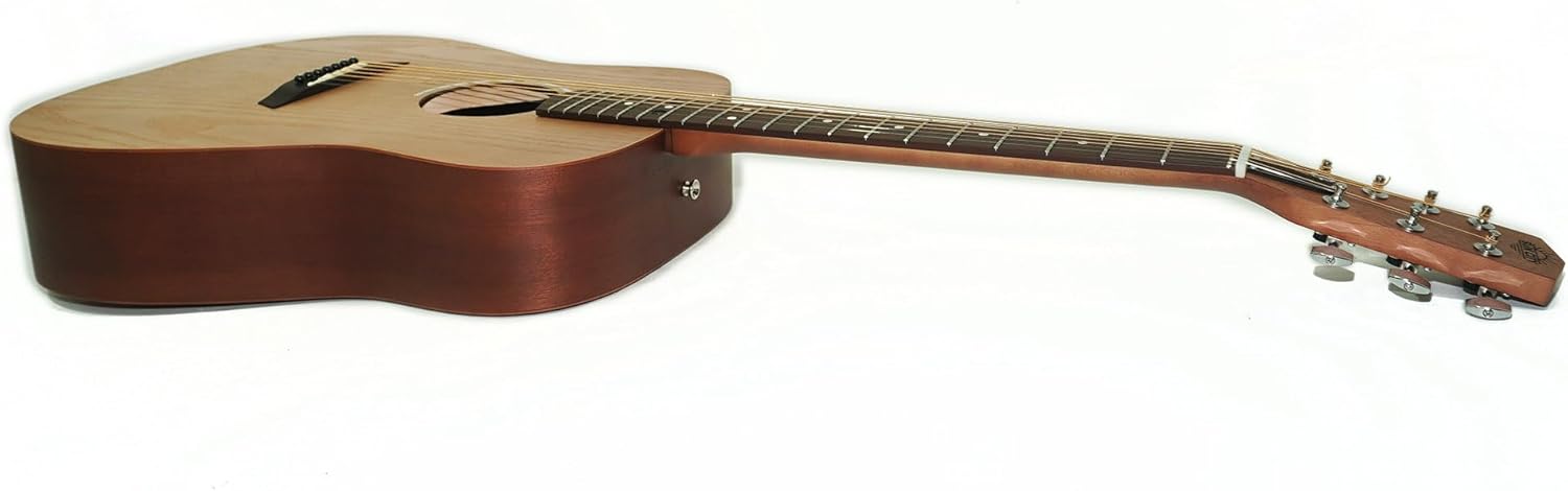 New Acoustic Guitar Seven 7 Strings, Classic Dreadnought Guitar, made in Ukraine by Trembita SunCity Light Natural Wood!