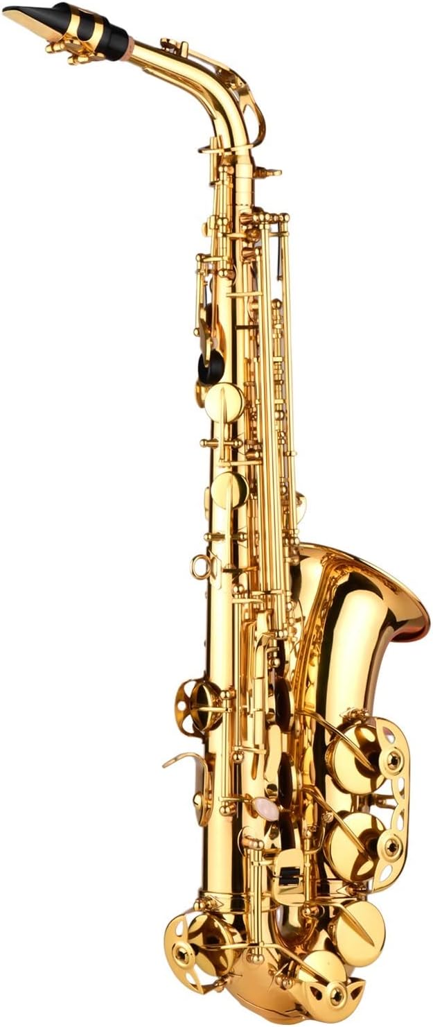 EB Alto Saxophone Brass Lacquered Alto Sax Wind Instrument Beginner Saxophone