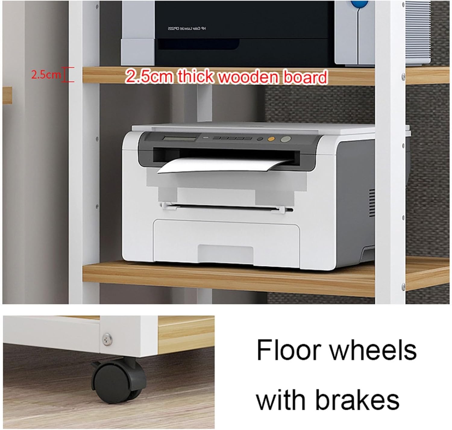 Movable Media Stand 6-Tier Movable Audio/Video Media Stand Media Center Stereo Component Storage Cabinet (Color : C)