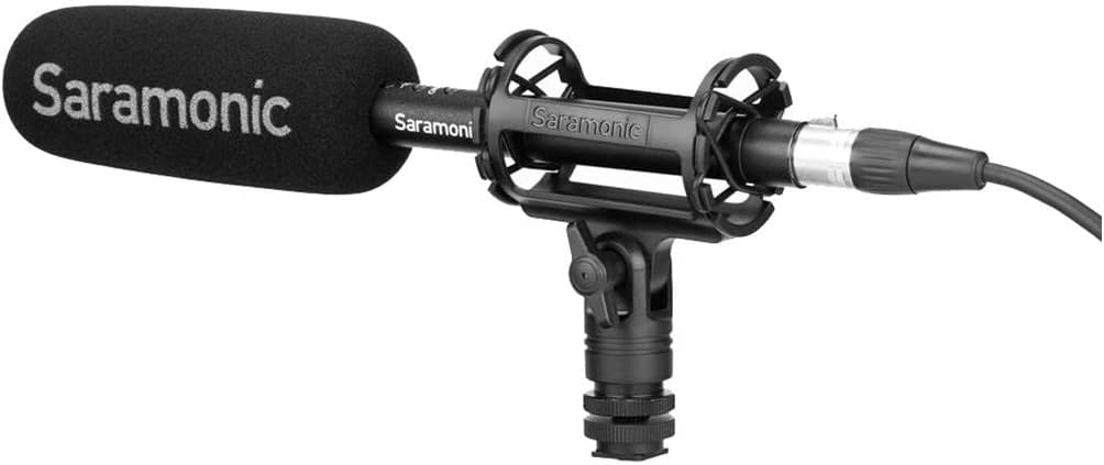 Saramonic Pro Supercardioid Shotgun Mic w/ +48v & AA Power, Shock Mount, Windscreen & XLR (SOUNDBIRDV1)