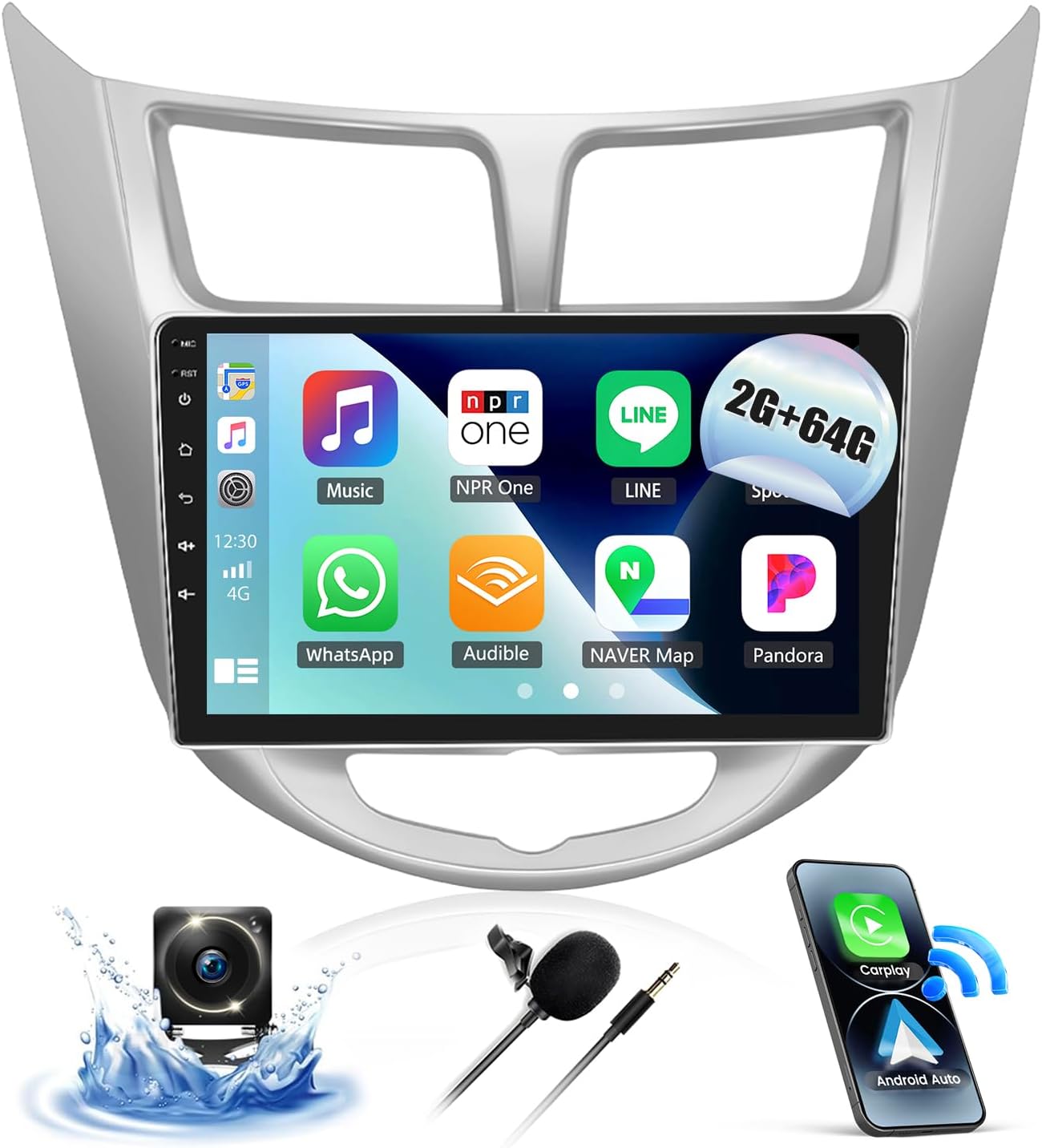 2G+64G Android 13 Car Stereo for Hyundai Accent 2012-2017 with Wireless Carplay Android Auto 9