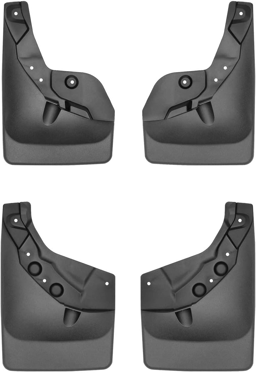 WeatherTech Custom No Drill Splash Guard MudFlaps for Toyota Tacoma Hybrid, Tacoma, Front & Rear Set (110182-120182), Black