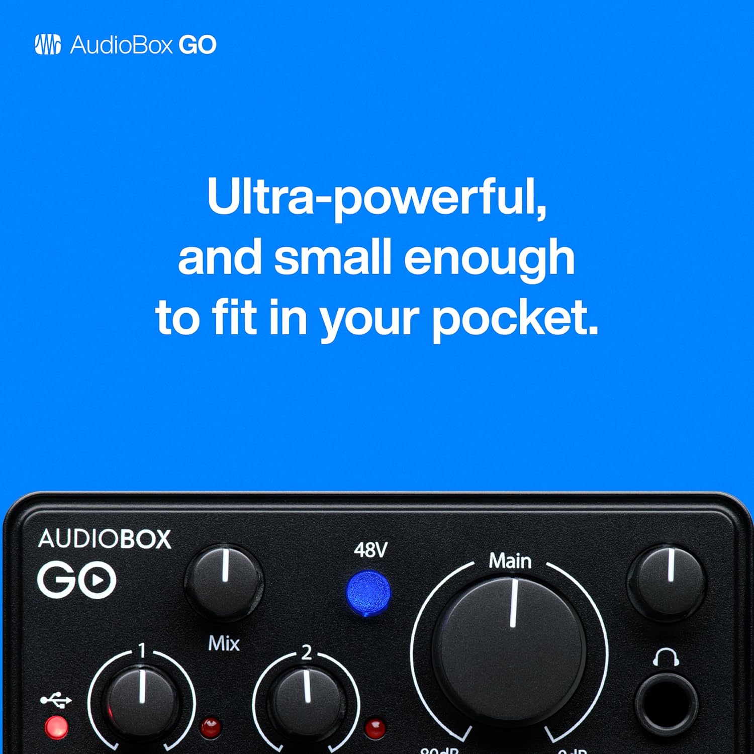 PreSonus AudioBox GO | USB-C Audio Interface for music production with Studio One DAW Recording Software, Music Tutorials, Sound Samples and Virtual Instruments