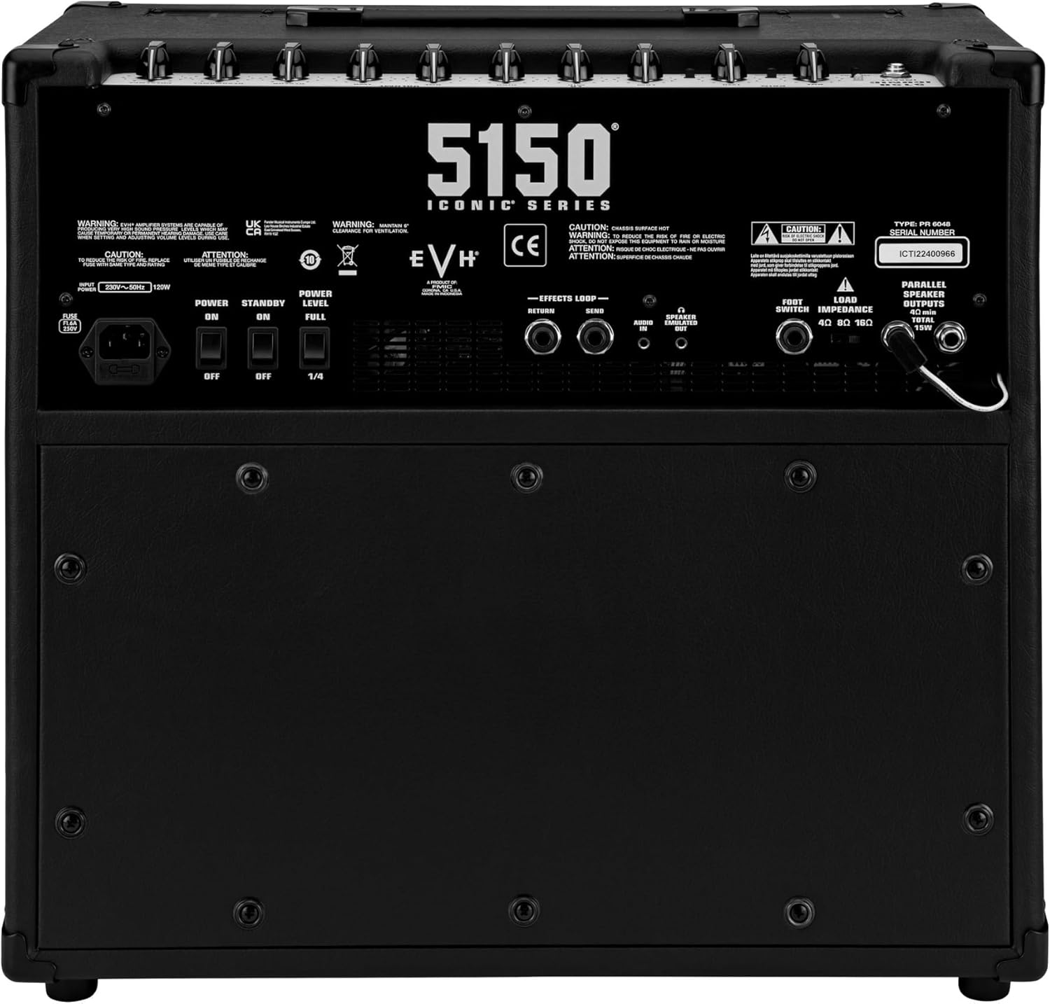 EVH 5150 Iconic Series 15W 1 x 10 Combo Electric Guitar Amplifier (Black) Bundle with EVH Guitar Cable (2 items)