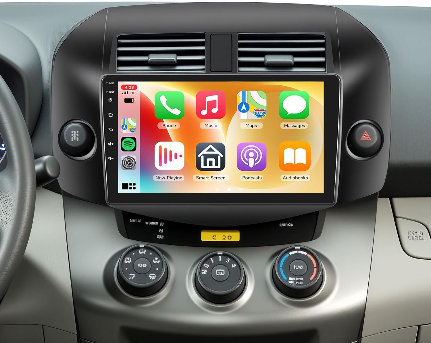 4G+64G Car Radio for Toyota RAV4 2007-2011 with Wireless CarPlay/Android Auto, 10.1 Inch 1280 * 720P IPS Touch Screen Stereo Android 13 GPS WiFi Bluetooth DSP SWC HD Backup Camera