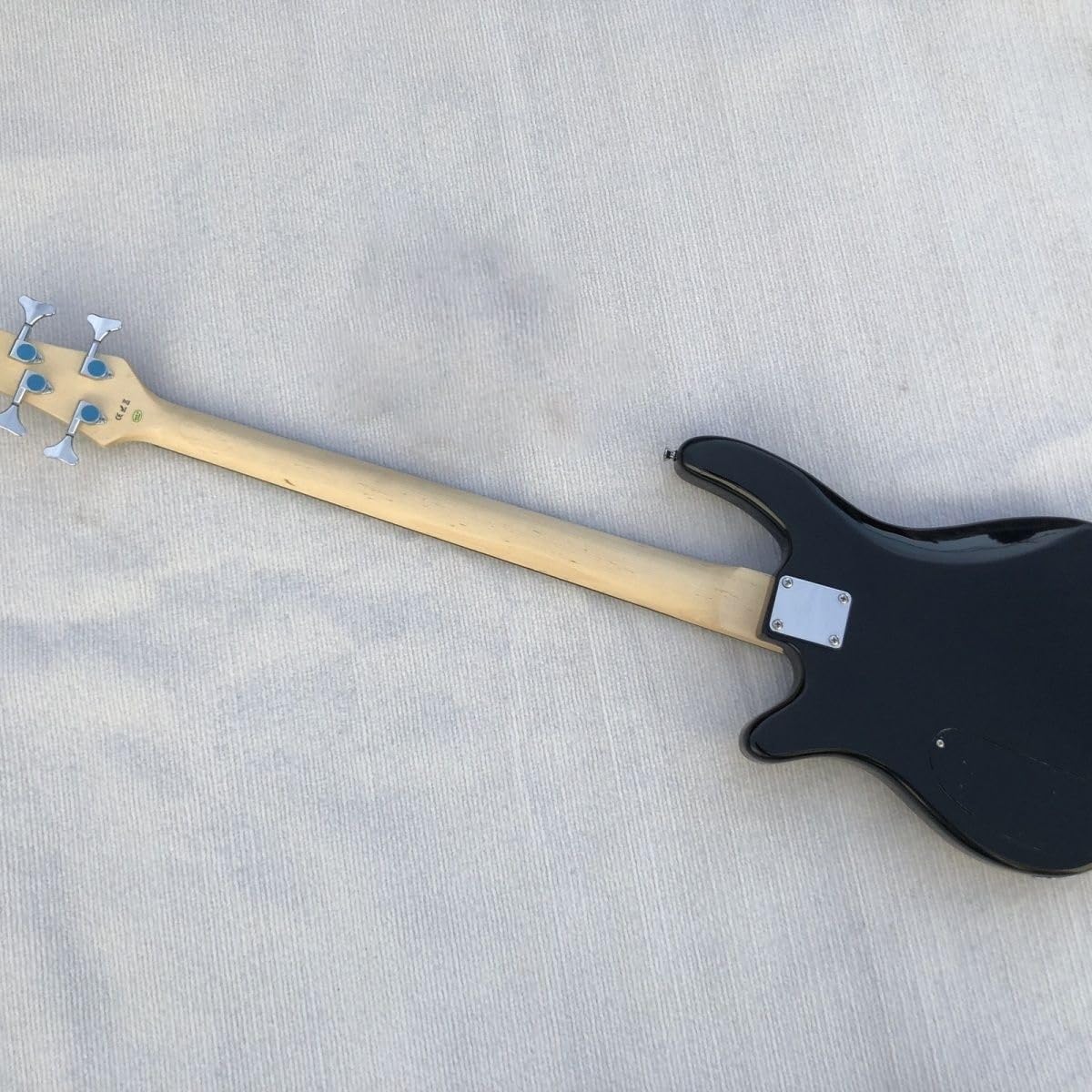 Electric Bass Guitar 4 String 24 Frets Full Size PJ Pickups Blue Water Ripple Burst Solid Basswood Body for Beginners(Brown)