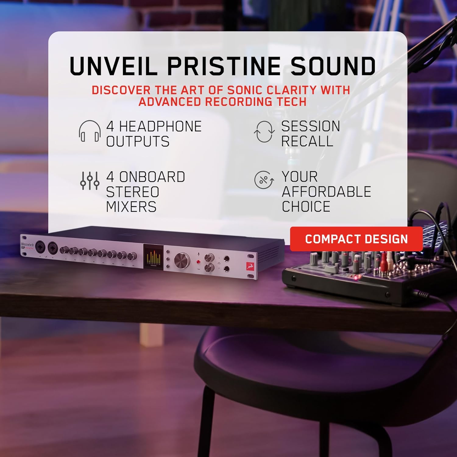 Antelope Audio Discrete 8 Pro Synergy Core Desktop 26x32 Audio Interface - Thunderbolt 3 & USB 2.0 Channel Microphone Preamp Recording, Streaming Studio Audio Interface w/Onboard Real-Time Effects