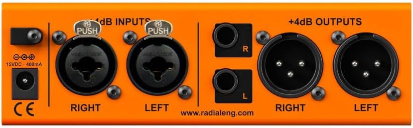 Radial Engineering EXTC-Stereo Guitar Effects Interface & Reamper Bundle w/ 2-Pack Pig Hog 10' Orange Cream 2.0 Instrument Cable, Power Adapter and Liquid Audio Polishing Cloth