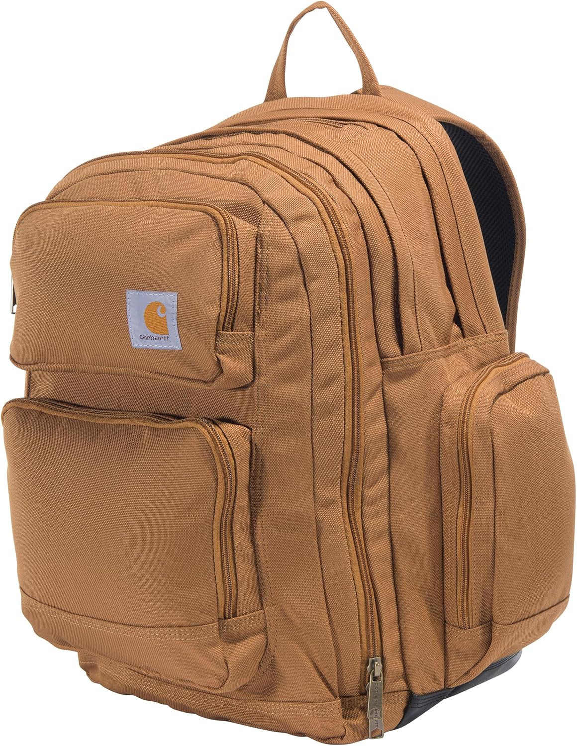Carhartt 35L Triple-Compartment Backpack, Durable Pack with Laptop Sleeve and Duravax Abrasion Resistant Base, Carhartt Brown