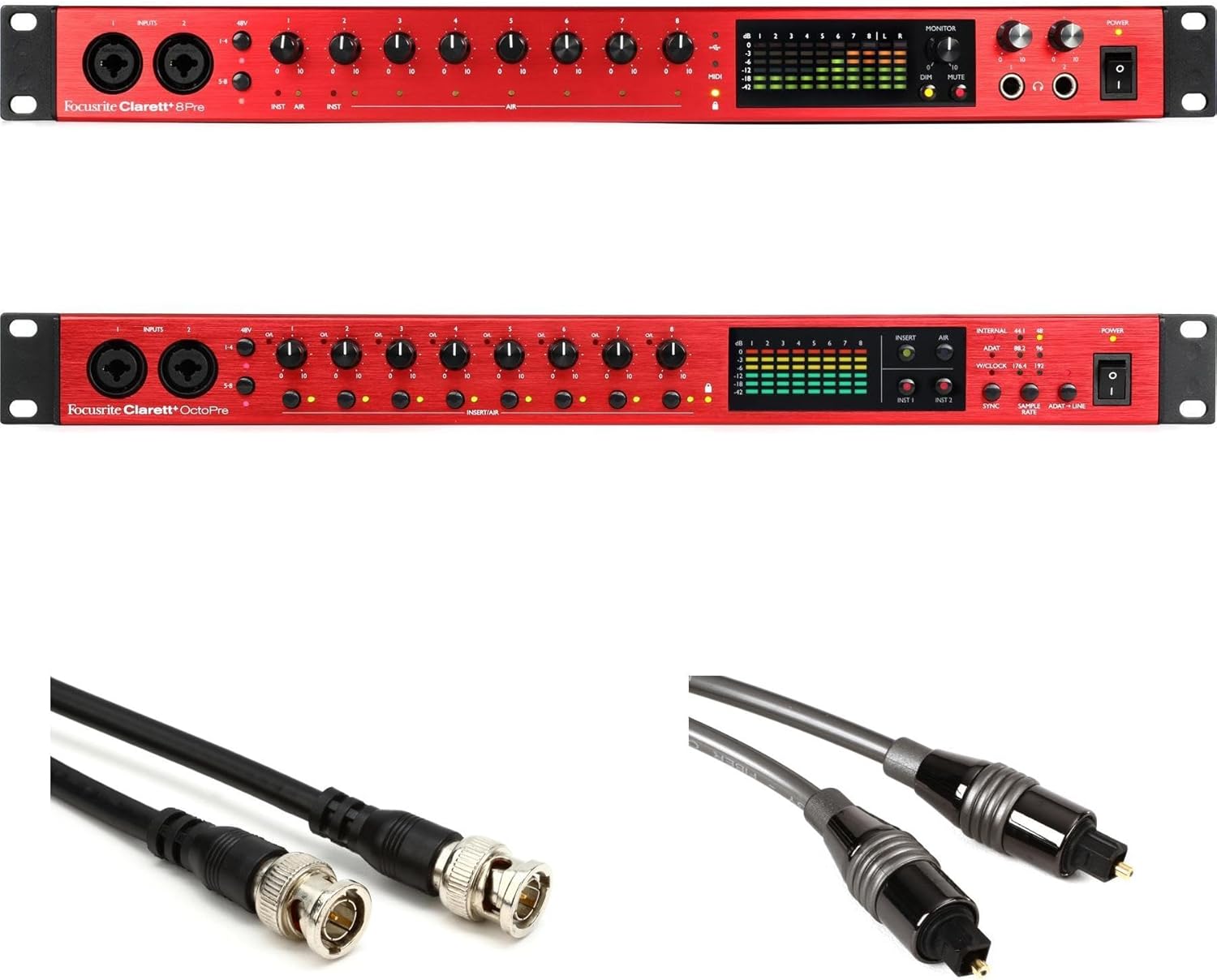 Focusrite Clarett+ 8Pre USB-C Audio Interface Bundle with Preamp Expansion, Premium Sound Quality, 18-in/20-out, Desktop Recording Interface for Musicians, Producers, and Studio Professionals