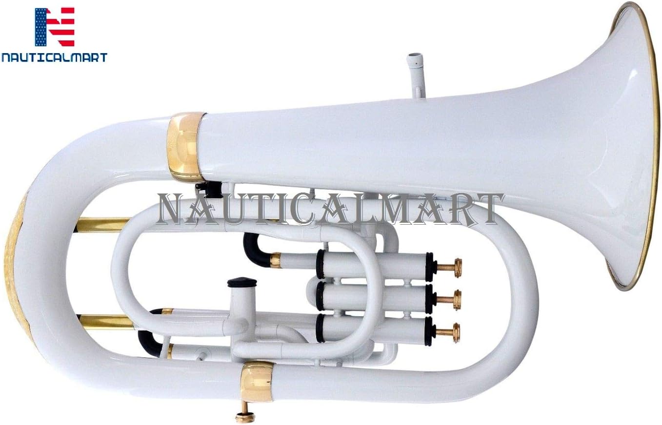 Bb Euphonium 3 Valve - White Musical Instrument Gift