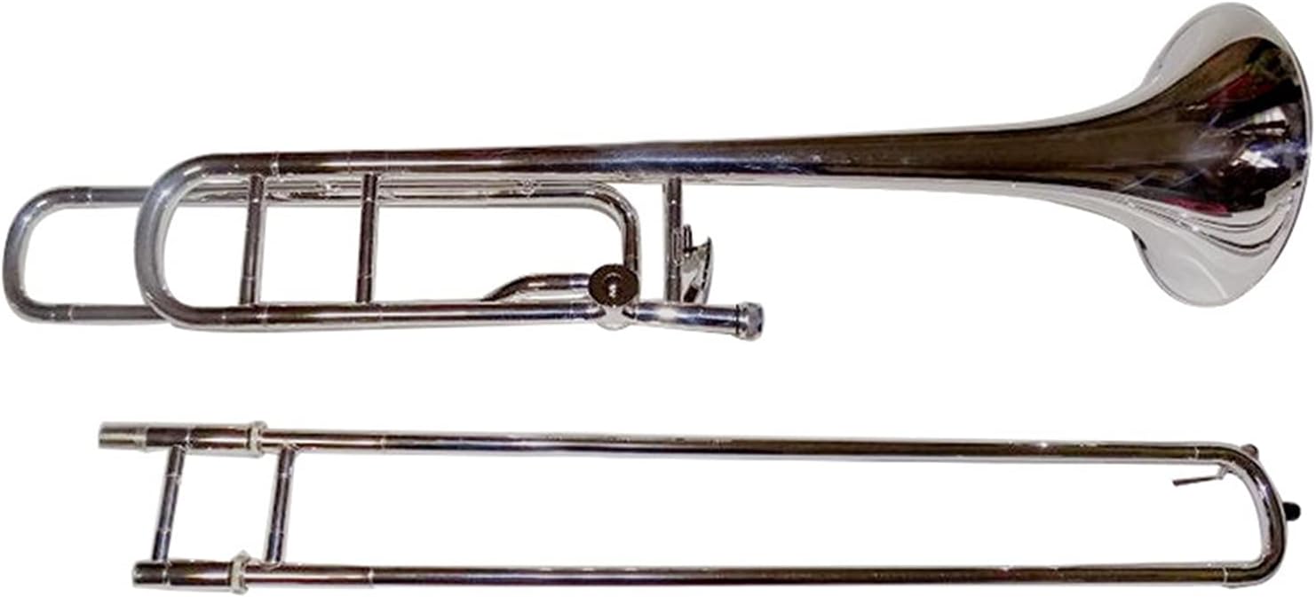 Student Trombone B Flat Tenor Trombone Musical Instrument with Cassette Mouthpiece F Accessory Trombone Silver-Plated Trombone Kit