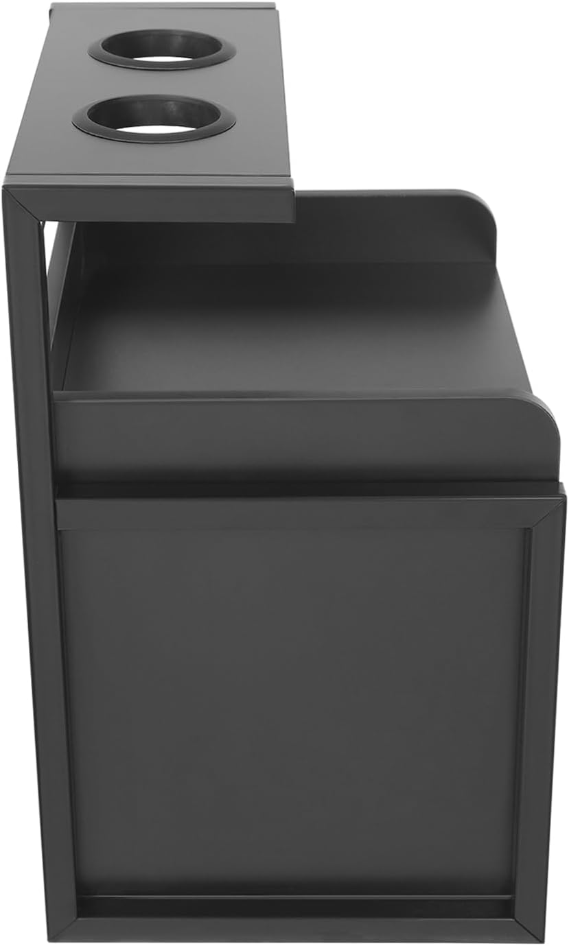 Wall Mount Styling Station Classic Locking 2 Drawers Storage Beauty Salon Equipment 2 Hair Dryer Holes Locking Cabinet for Beauty Salon or SPA, Barber Shop, Home & Bathroom, Black