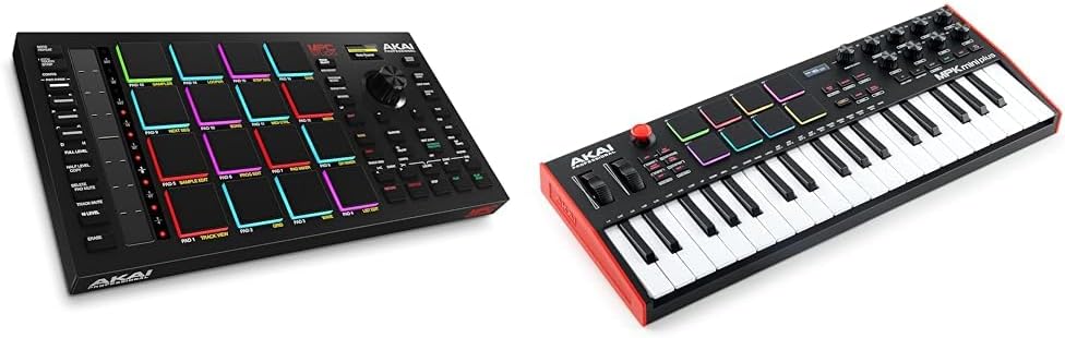 Akai Professional MPC Studio MIDI Controller Beat Maker with 16 Velocity Sensitive RGB Pads & Professional MPK Mini Plus - USB MIDI Keyboard Controller