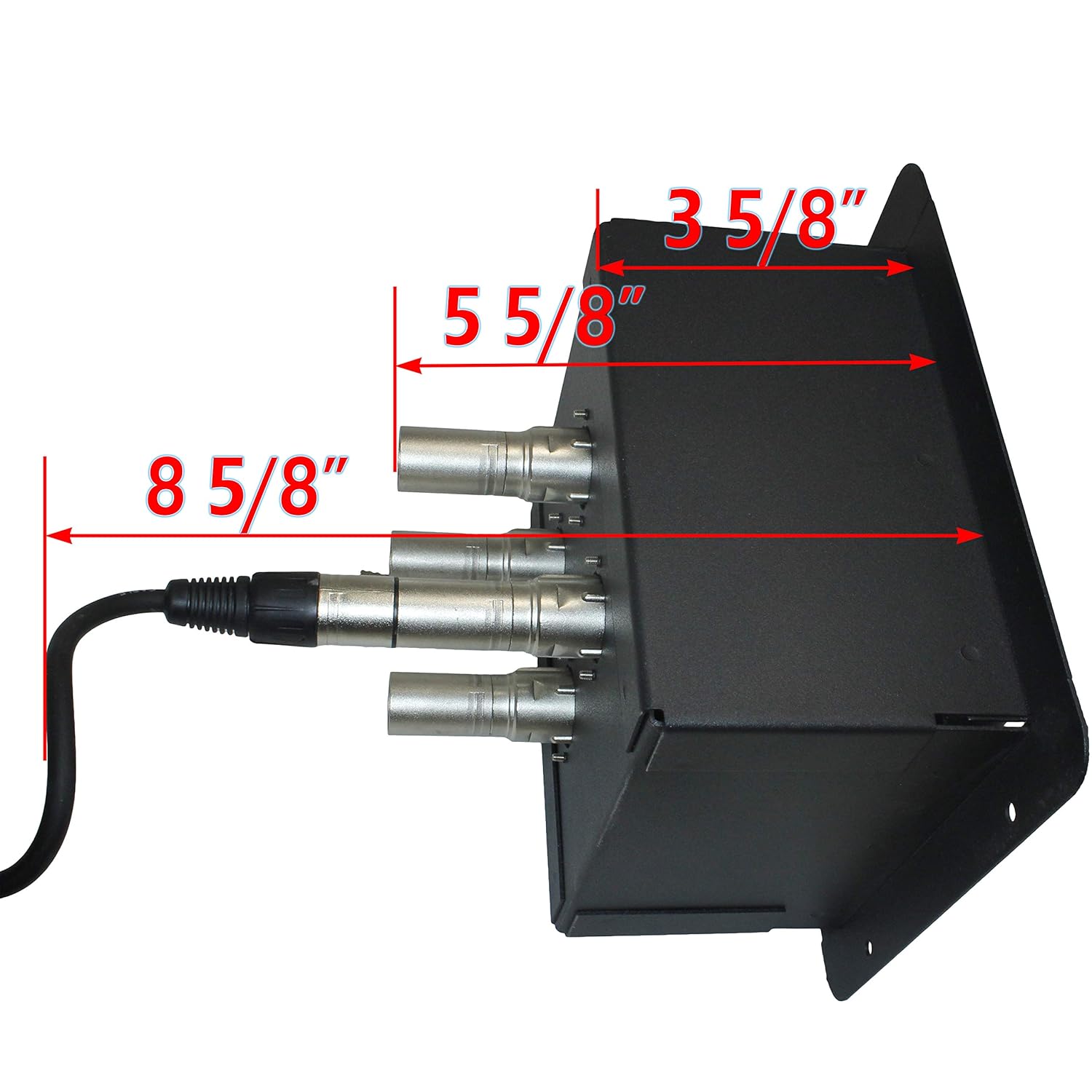 Recessed Floor Stage Box with 4 XLR Female to Male Passthrough Jacks