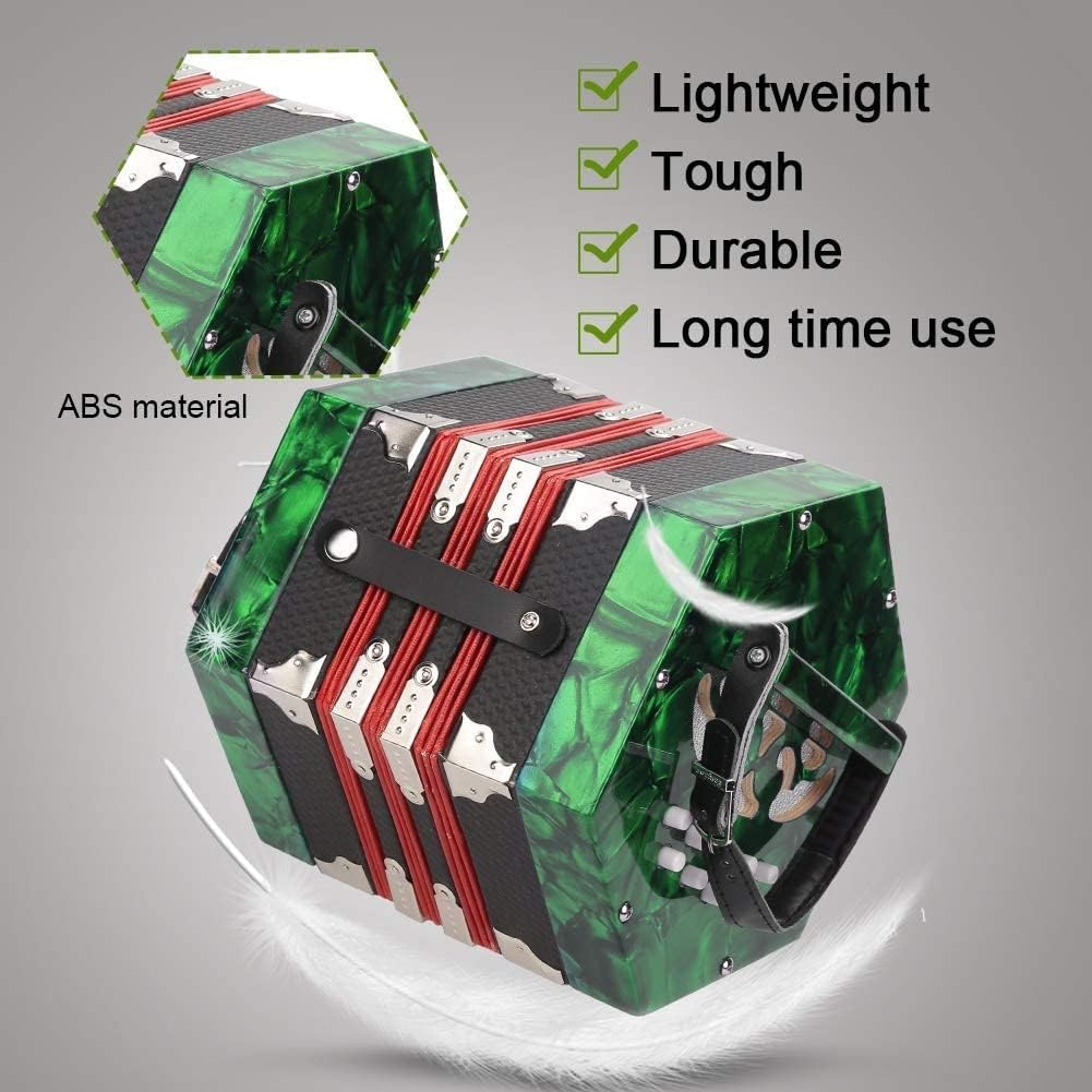 Accordion For Kids Adults Beginner, Professional 20 Buttons Concertina, Adjustable Hand Strap, With Carrying Bag, High-end And Elegant Professional Accordion