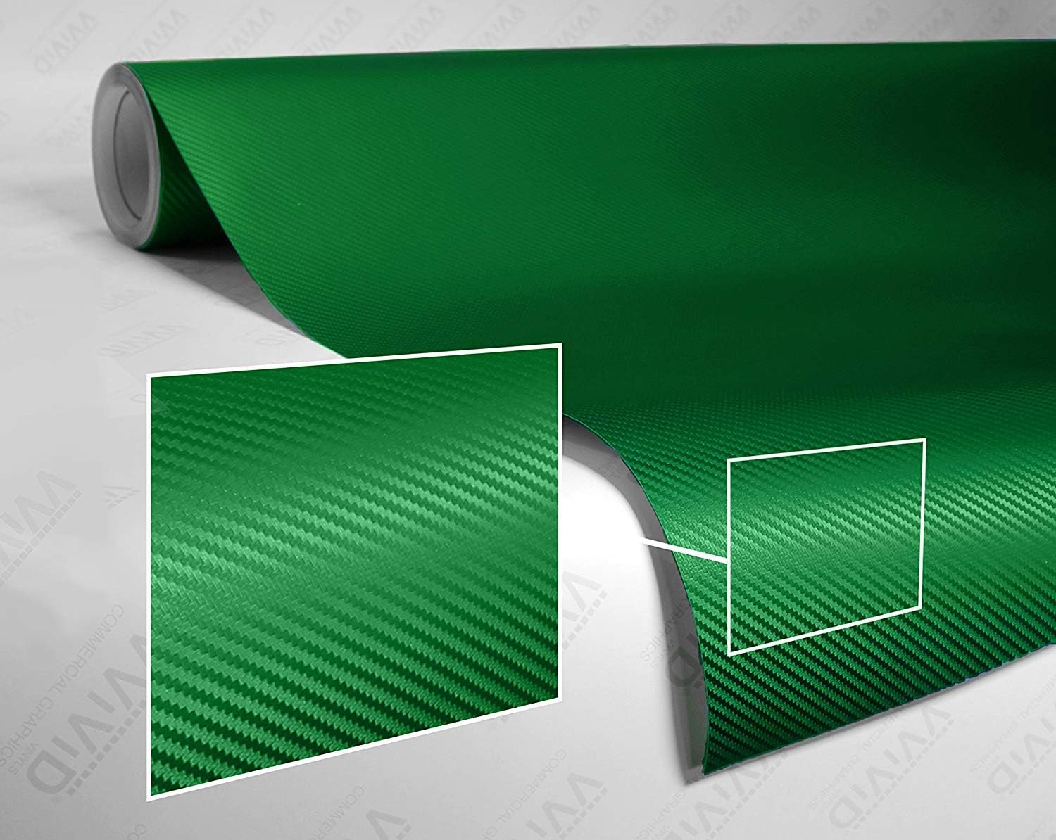 VViViD Dark Green Carbon Fiber Car Wrap Vinyl Roll with Air Release Adhesive Technology (10ft x 5ft)