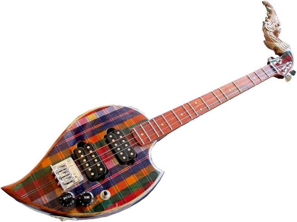 Isarn Electric Phin 3 Strings, Thai Lao Guitar Musical Instrument, Traditional Thai Musical Pin54