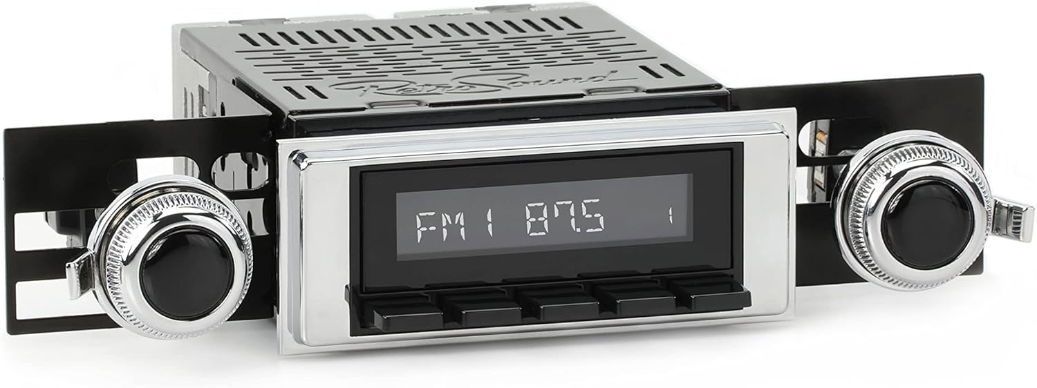 RetroSound RetroRadio AM FM Stereo 53P-73P Black Compatible with 1969 Chevrolet Camaro